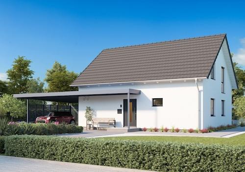 Ansicht optional mit Carport von rechts