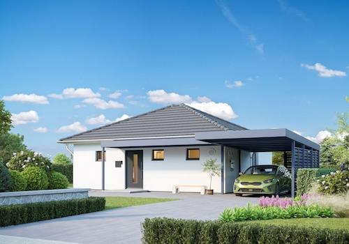 Ansicht von rechts optional mit Carport