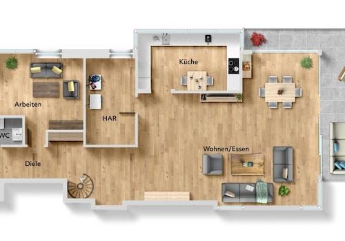 Grundriss Wohnebene 1