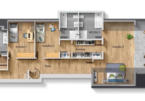 Grundriss Wohnebene 2