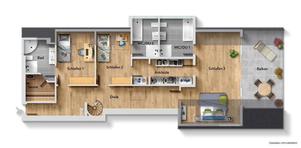 Grundriss Wohnebene 2