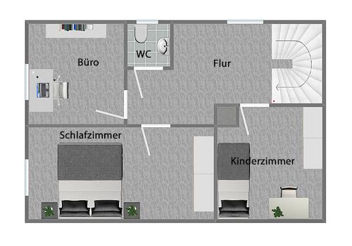 Grundriss Obergeschoss (nicht maßstabsgetreu)