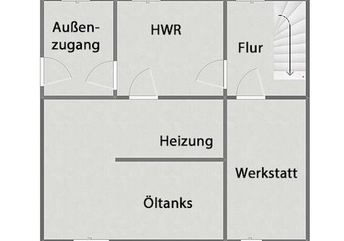 Grundriss Kellergeschoss (nicht maßstabsgetreu)