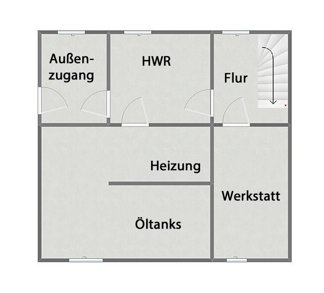 Grundriss Kellergeschoss (nicht maßstabsgetreu)
