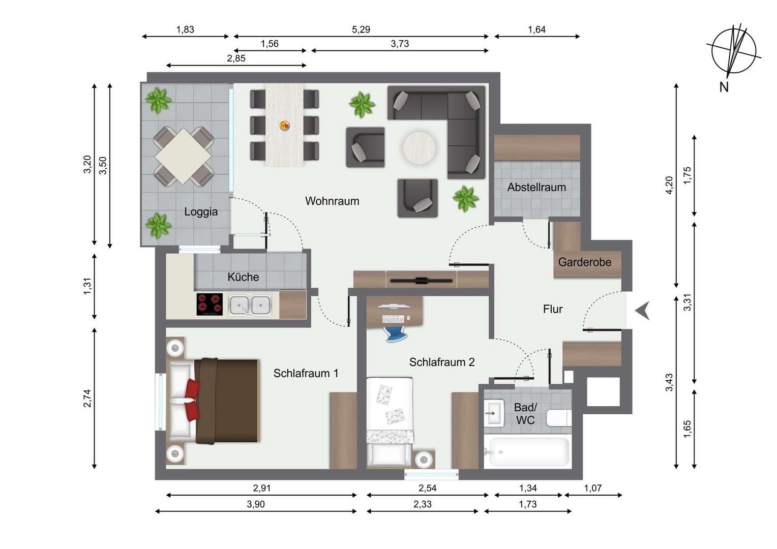 Grundriss Wohnung 120