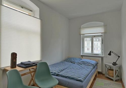 Blick ins Schlafzimmer