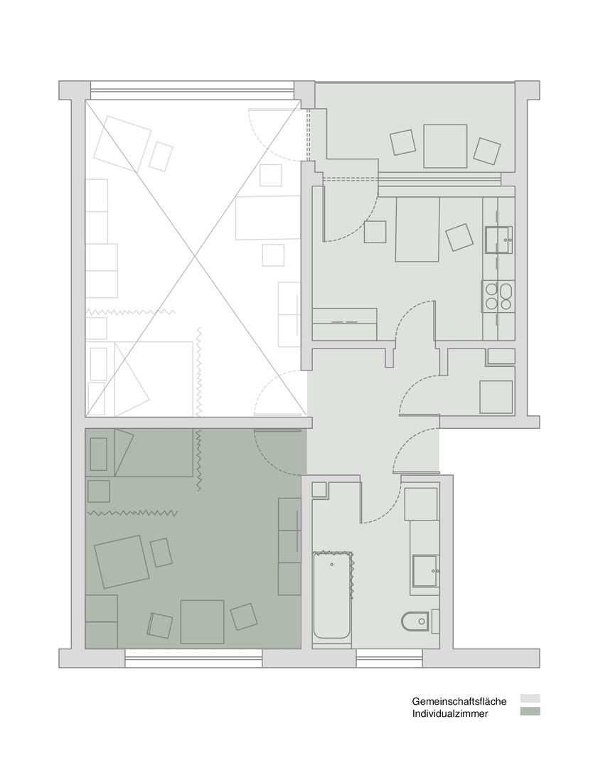 Zimmer und Gemeinschaftsräume