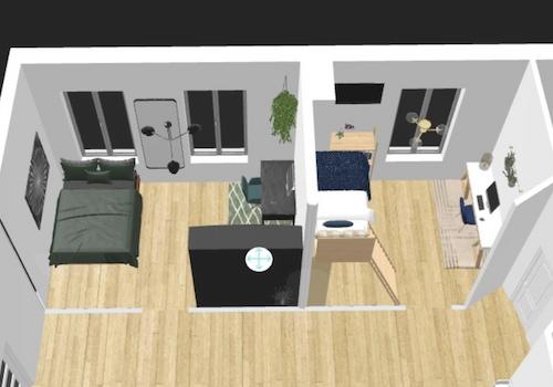 Grundriß Zimmer 1 und 2