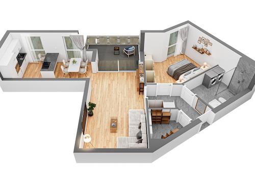 Grundriss 2 Zimmer Große Whn.