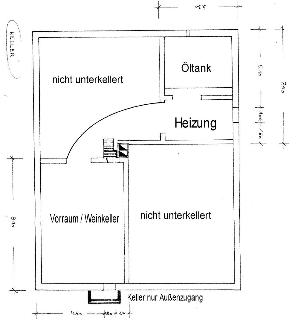 Grundriss Keller