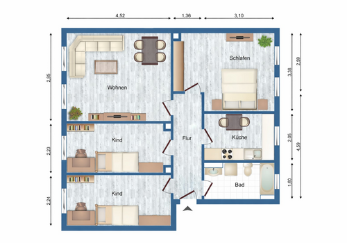 Grundriss 4-RMW