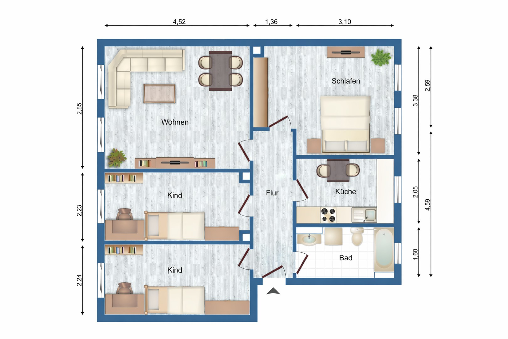 Grundriss 4-RMW