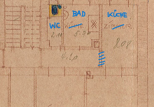 Grundriss mit 2 WG Zimmer