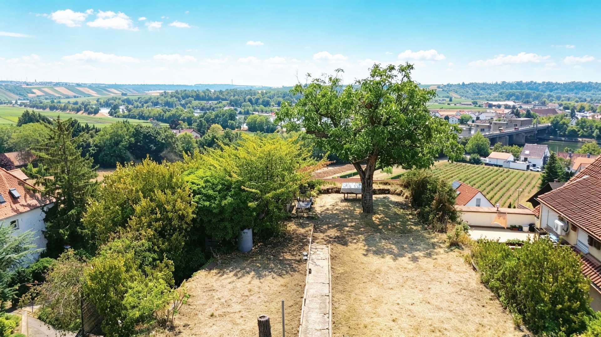 Drohnenansicht Garten
