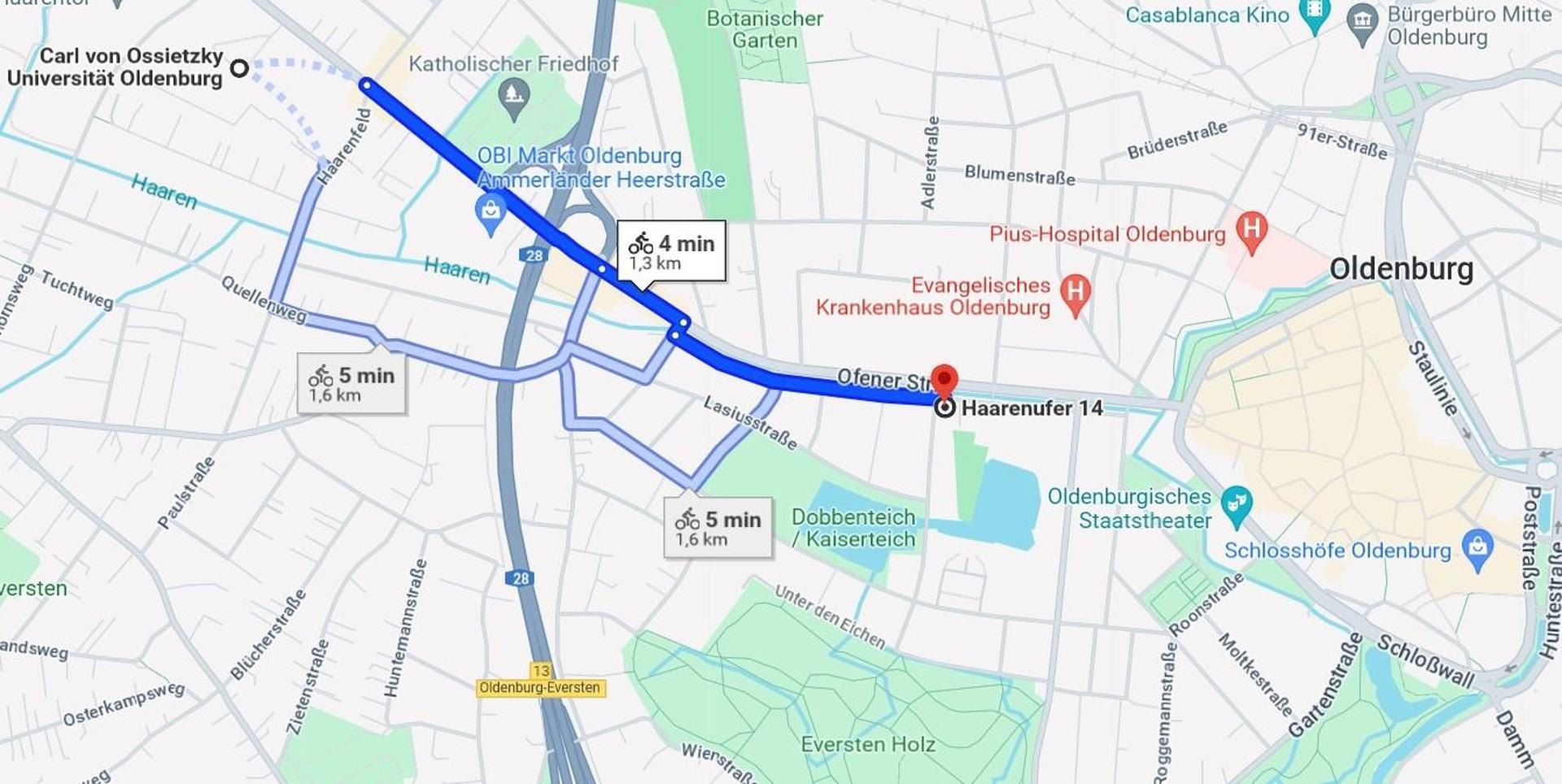 Uni  (4 min./Fahrrad)