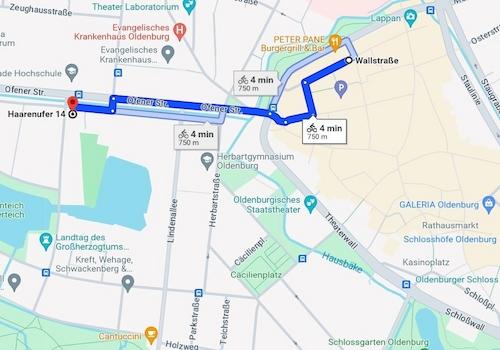 Wallstrasse (4 min/Fahrrad)