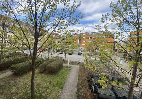 Blick auf Teegut-Parkplatz