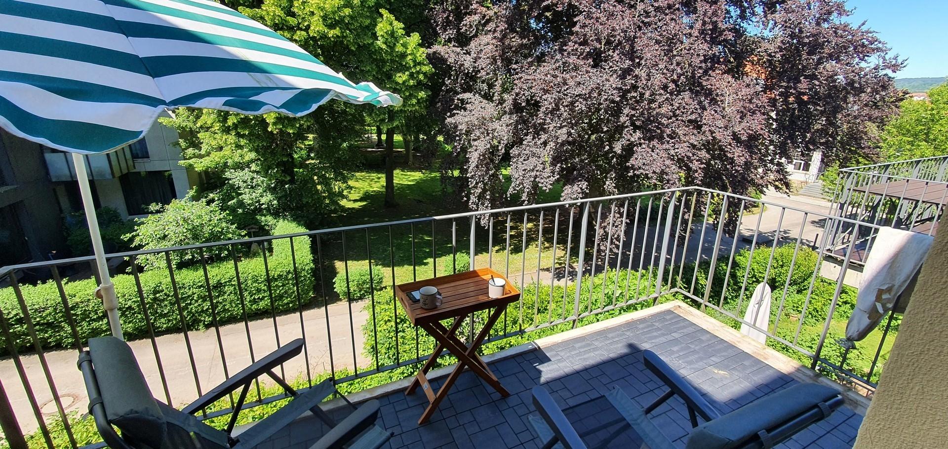 Balkon, Westblick, neuer Boden