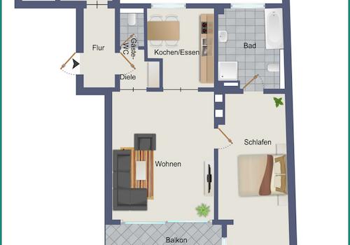 Wohnung im 1. Obergeschoss links