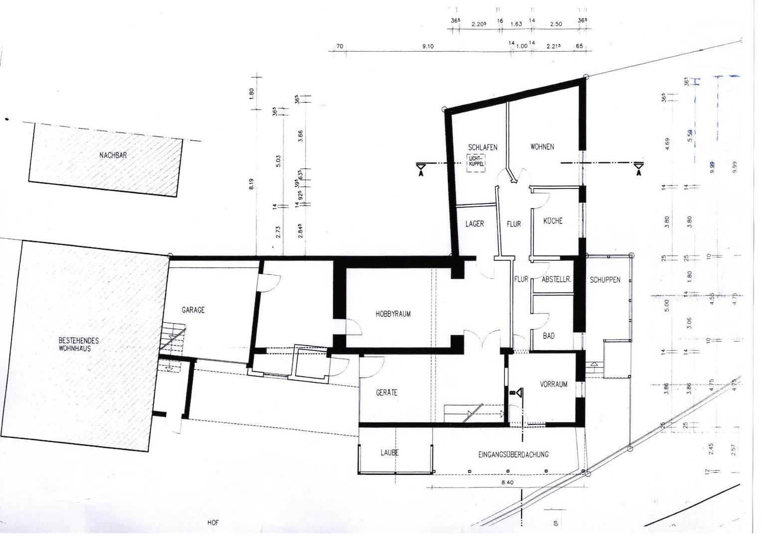 Grundriss Einliegerwohnung und Werkstatt