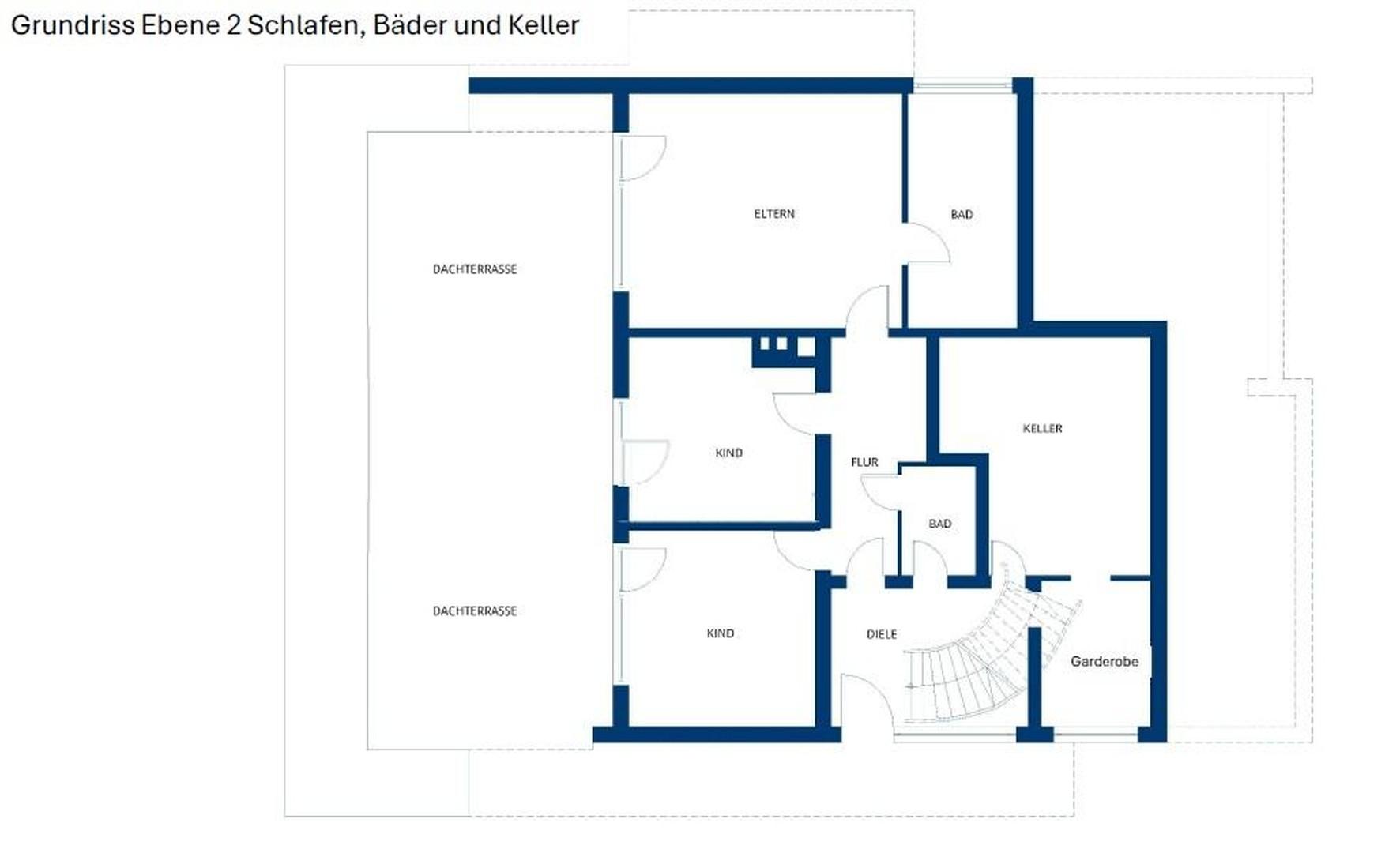 Grundriss Ebene 2 - Schlafz.