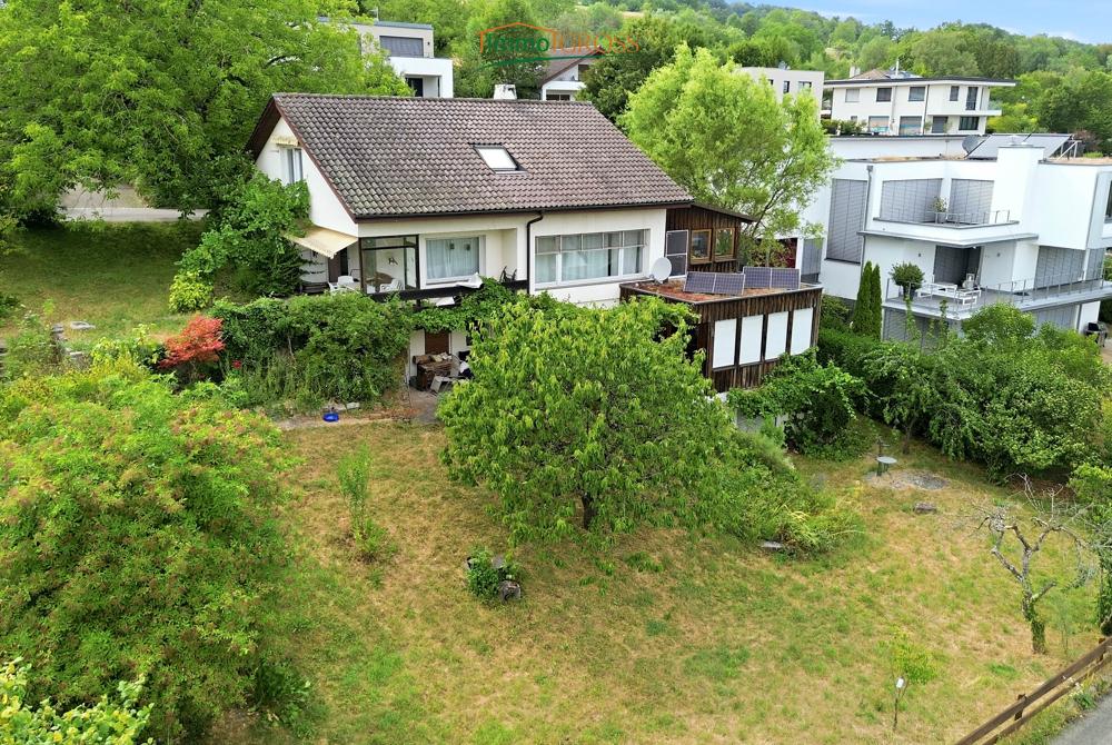 Das Haus mit Garten von oben