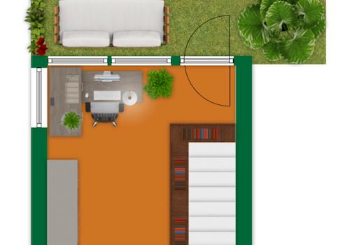 Erdgeschoss der zweiten Wohnung