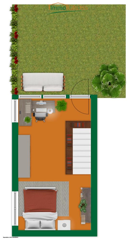 Erdgeschoss der zweiten Wohnung