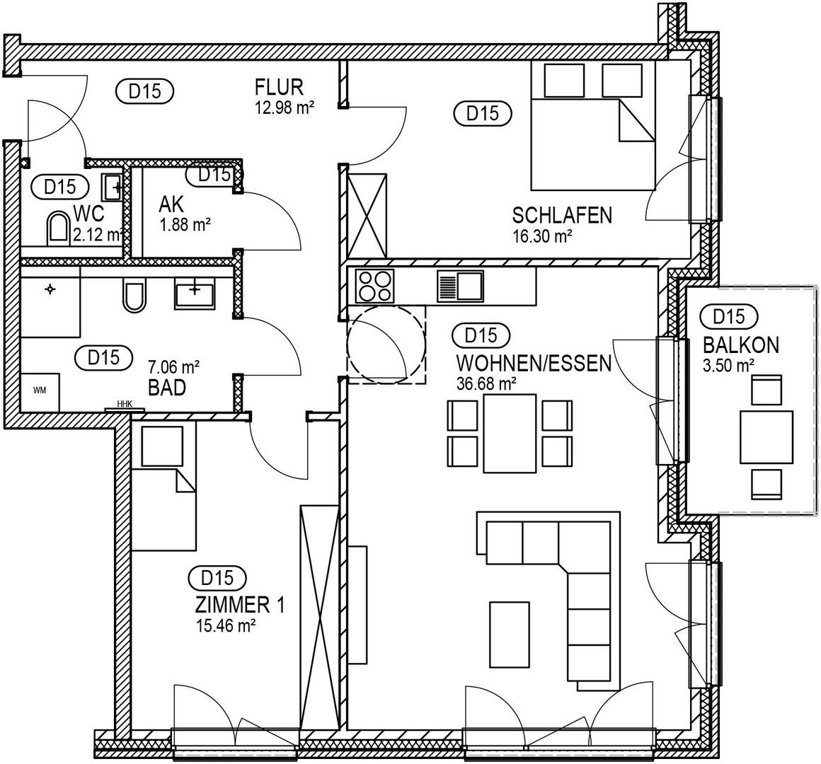 Grundriss WHG D15 
