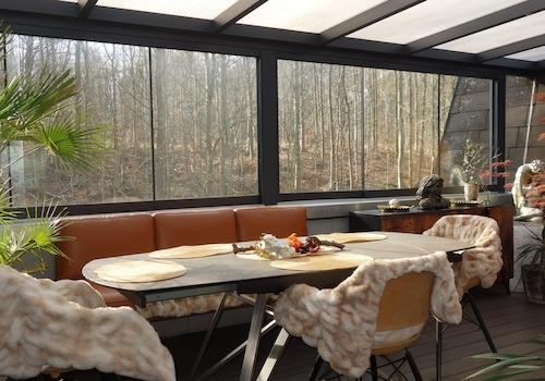 Moderne Dachterrasse, Winter
