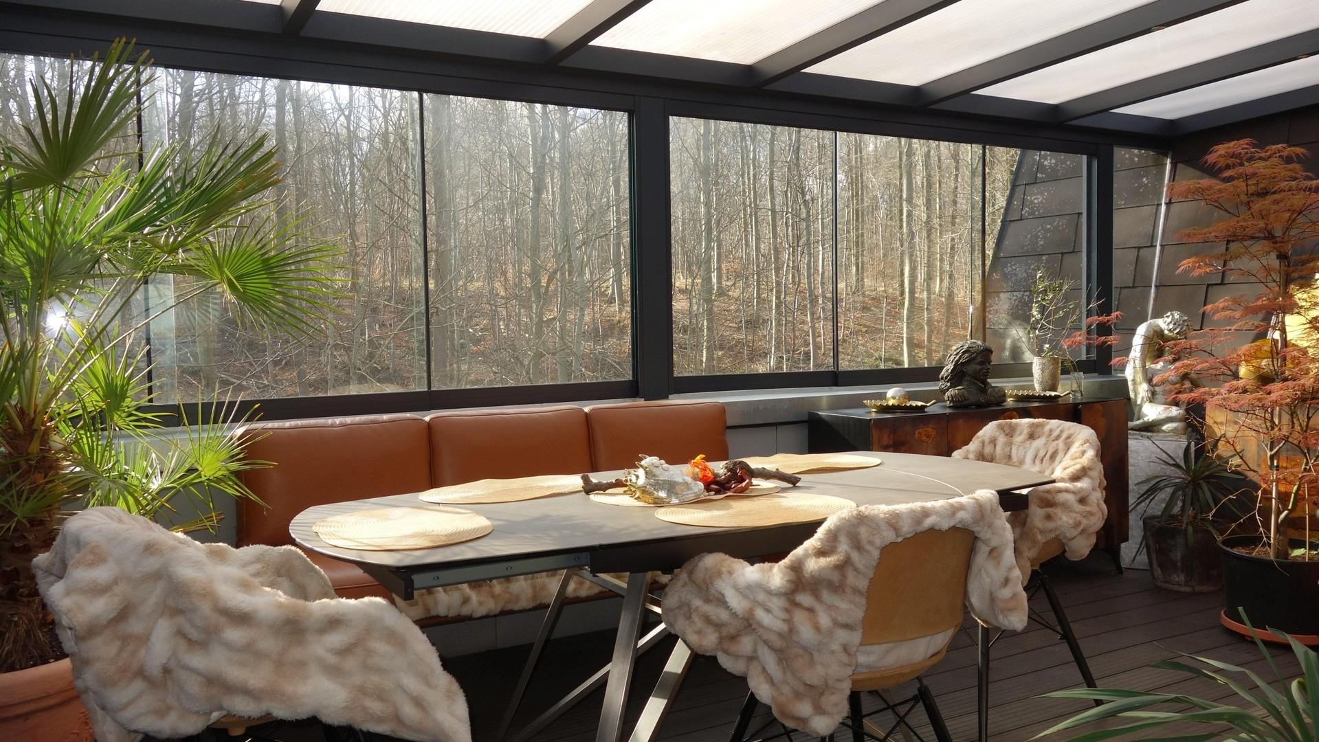 Moderne Dachterrasse, Winter