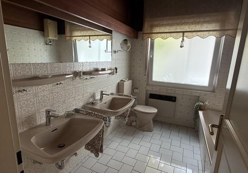 Dusche und Badewanne im Bad