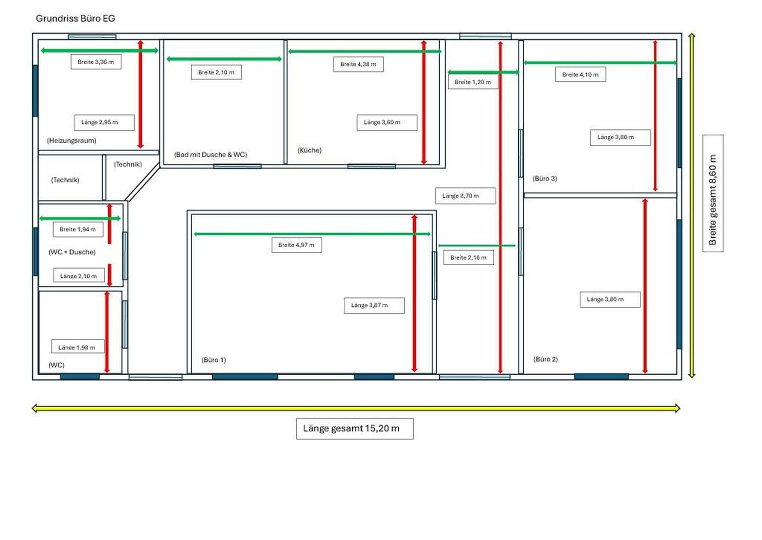 Grundriss EG Büro