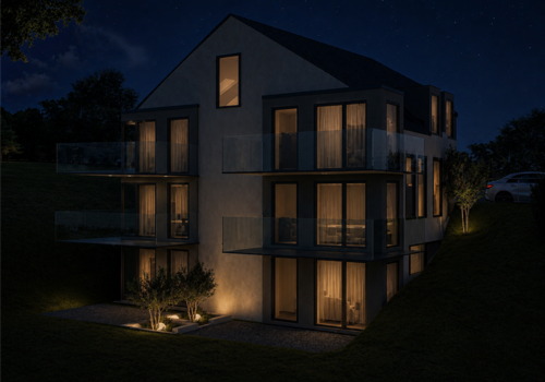 Süd-West Ansicht bei Nacht