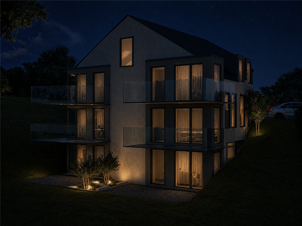 Süd-West Ansicht bei Nacht