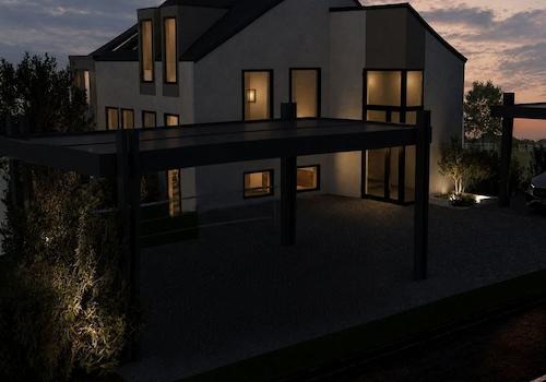 Süd-West Ansicht bei Nacht