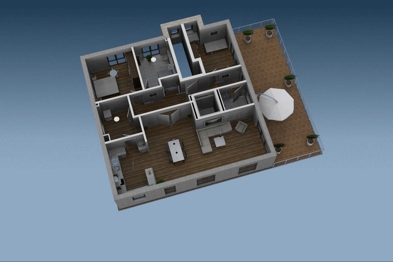 3D-Ansicht Penthouse