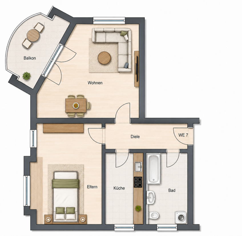 Grundriss WE 7