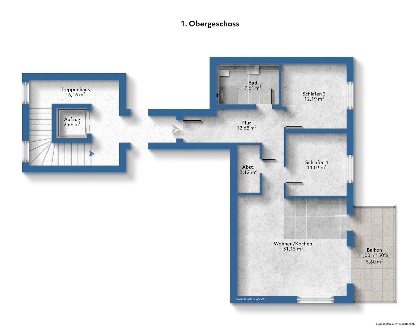Grundriss WE4 unmöbliert