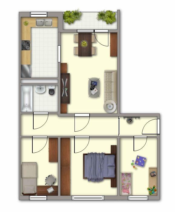 Grundriss 4 Raum