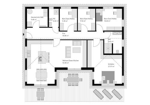 Bungalow Grundriss
