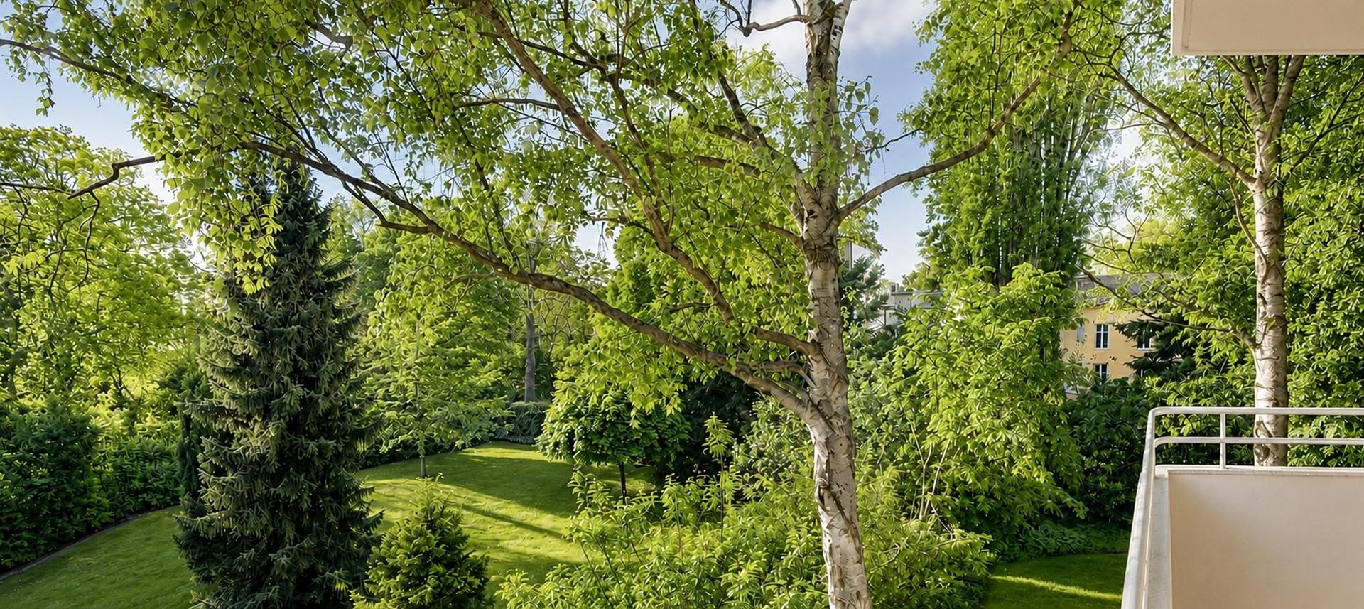 Balkonblick ins Grüne