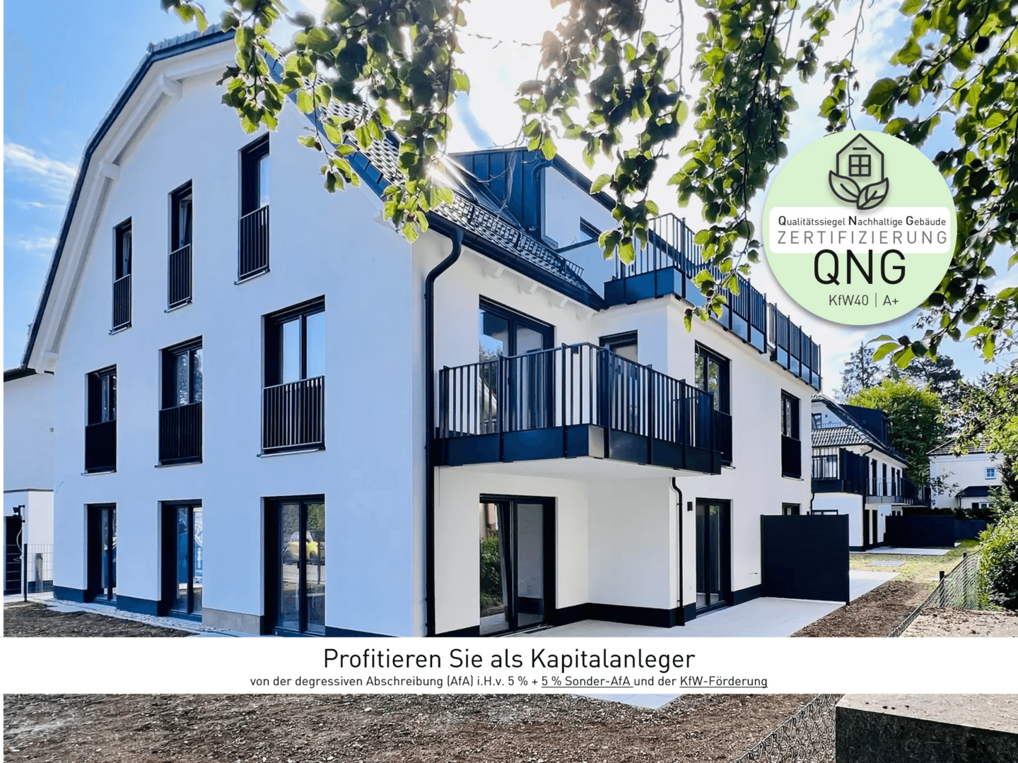 Haus A (verkauft) und Haus B (eine WHG verfügbar)