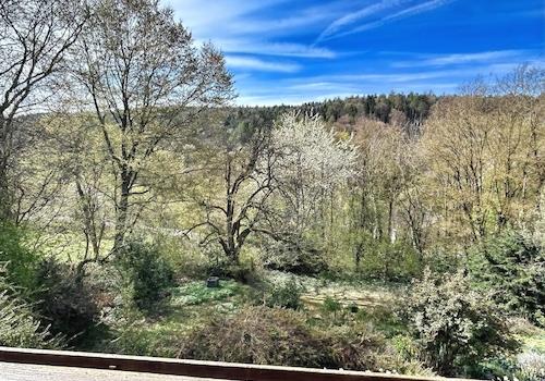 KI-generiert: Ausblick vom Balkon