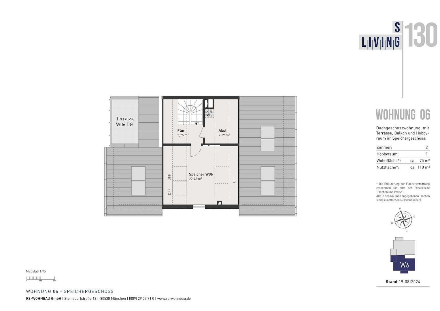 Grundriss Ebene 2 (Speicher/Studio)