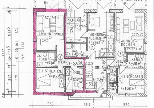 Grundriß der Wohnung
