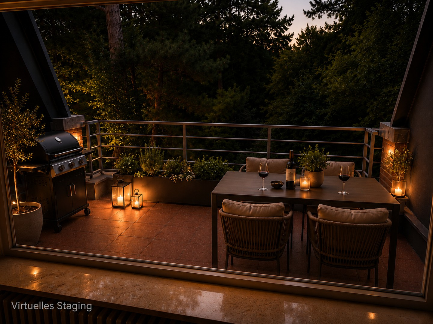 Visualisierung Terrasse Nacht