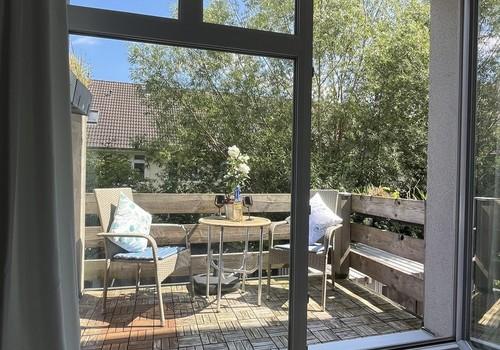 Blick auf Balkon