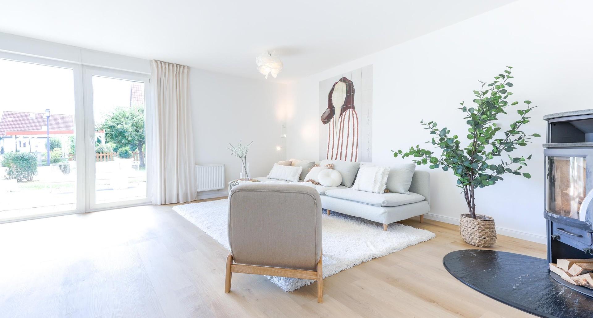 Wohnzimmer mit Terrassenblick
