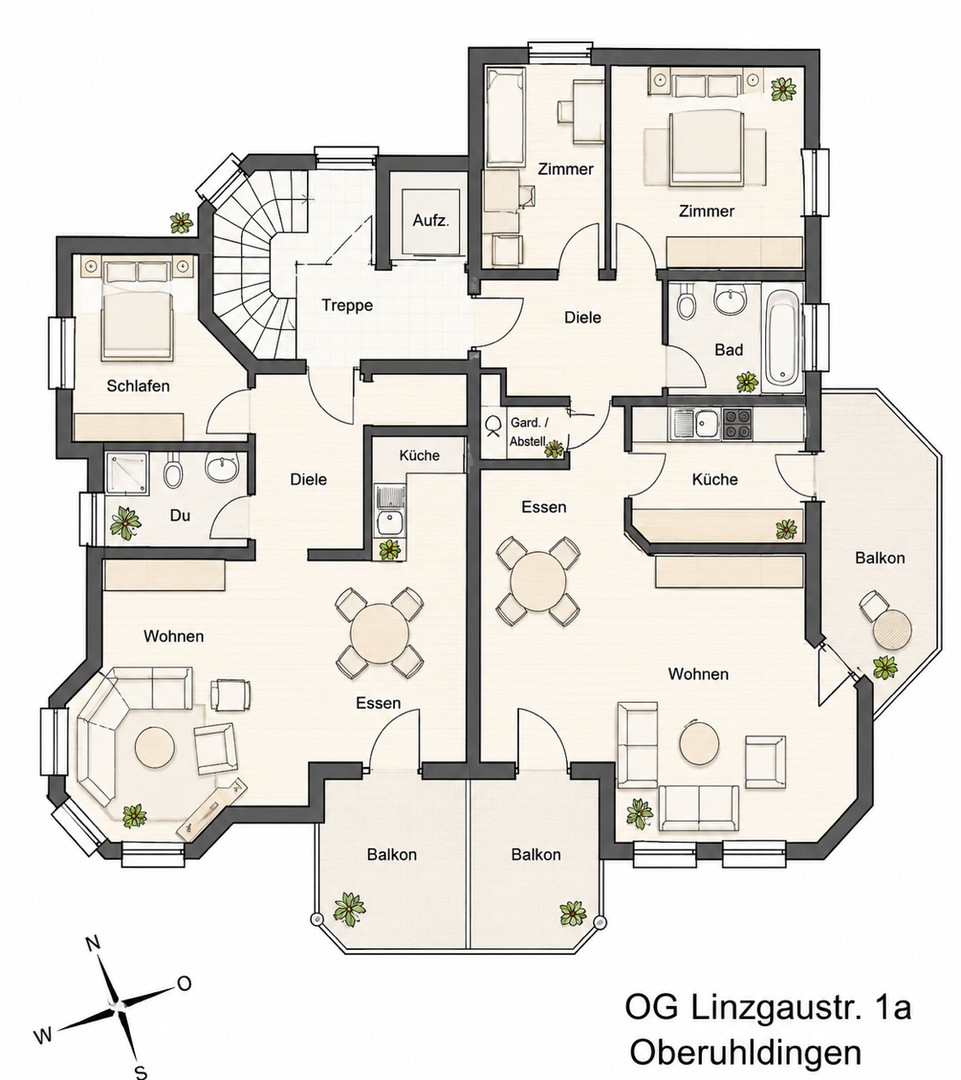 Grundriss Wohnung linke Seite